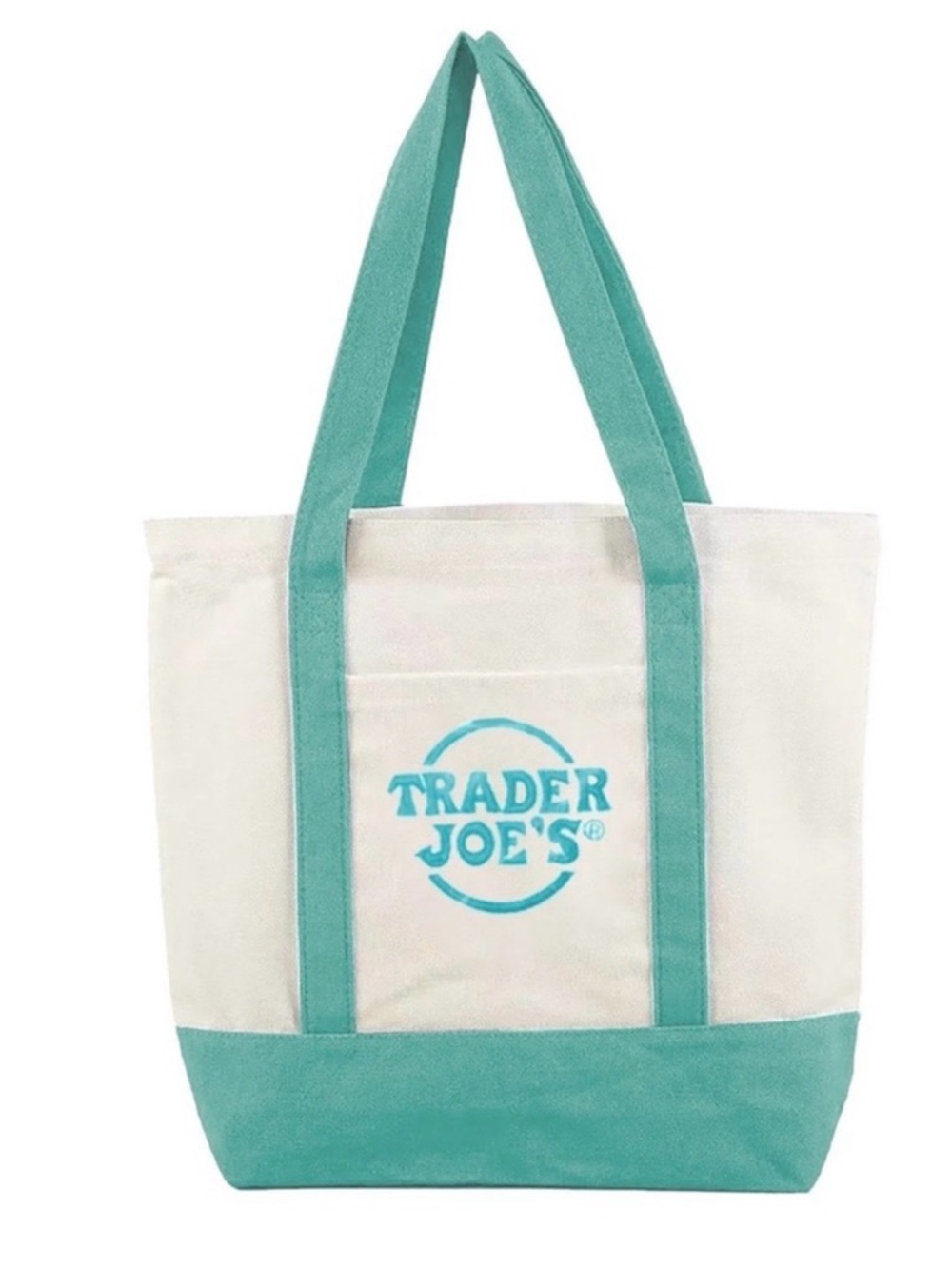 New Trader Joe's Cream with Pastel Green Mini Tote